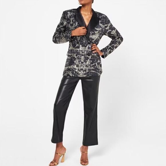 ROTATE Agustina Sequined Double Breasted Blazer Size 8 - Picture 5 of 12